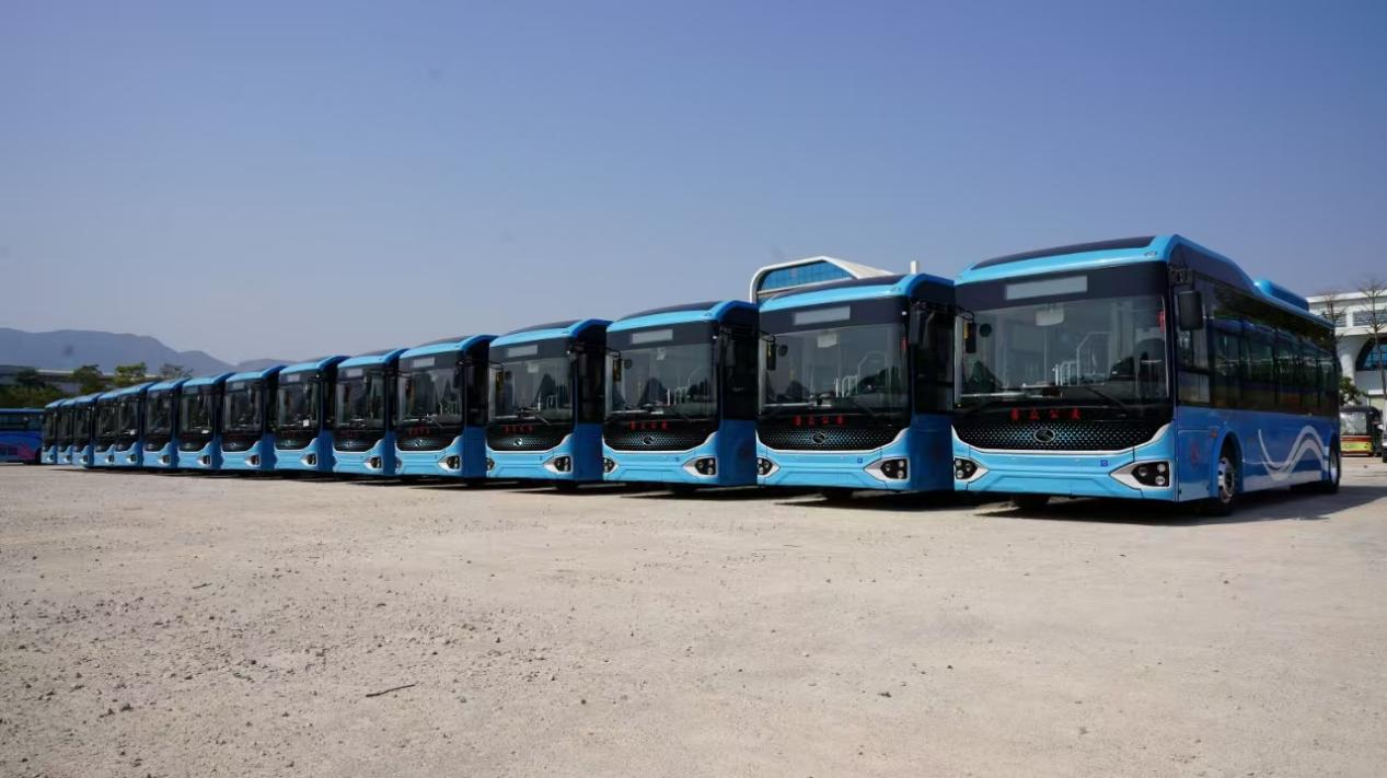145臺金龍新能源公交車批量交付重慶(圖1)